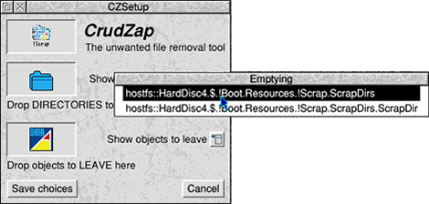 CrudZap RISC OS software being set up